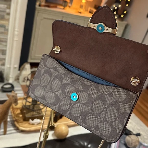 COACH Signature Colorblock Morgan Crossbody in Khaki/Multi, BNWT - Picture 14 of 16